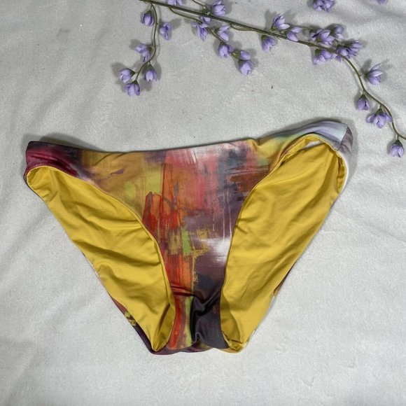 NEW Becca Maestro Reversible Yellow Bikini Bottoms Medium - Picture 3 of 12